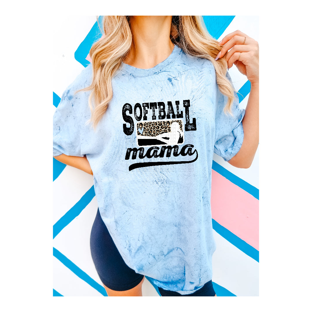 Softball mama DISTRESSED leopard (Kai&Co) DTF Transfer