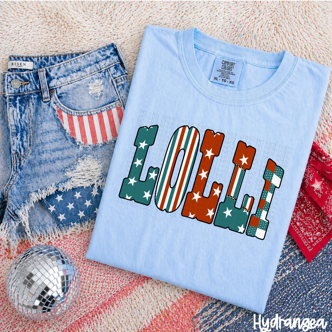 Lolli (star,strip,plaid filled) (Carter) DTF Transfer