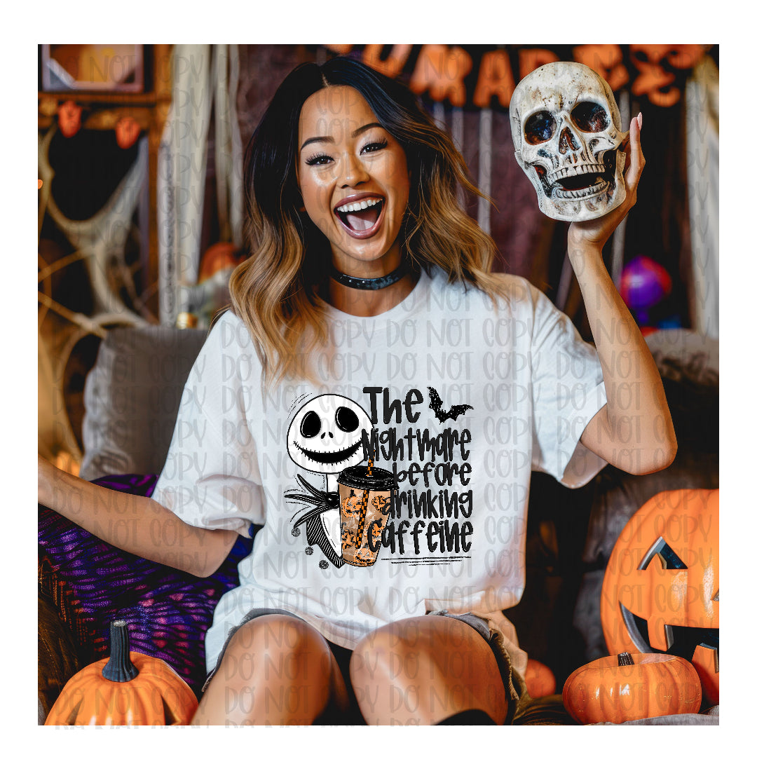 nbc with cup of coffee with pumpkins (JBD) DTF transfer