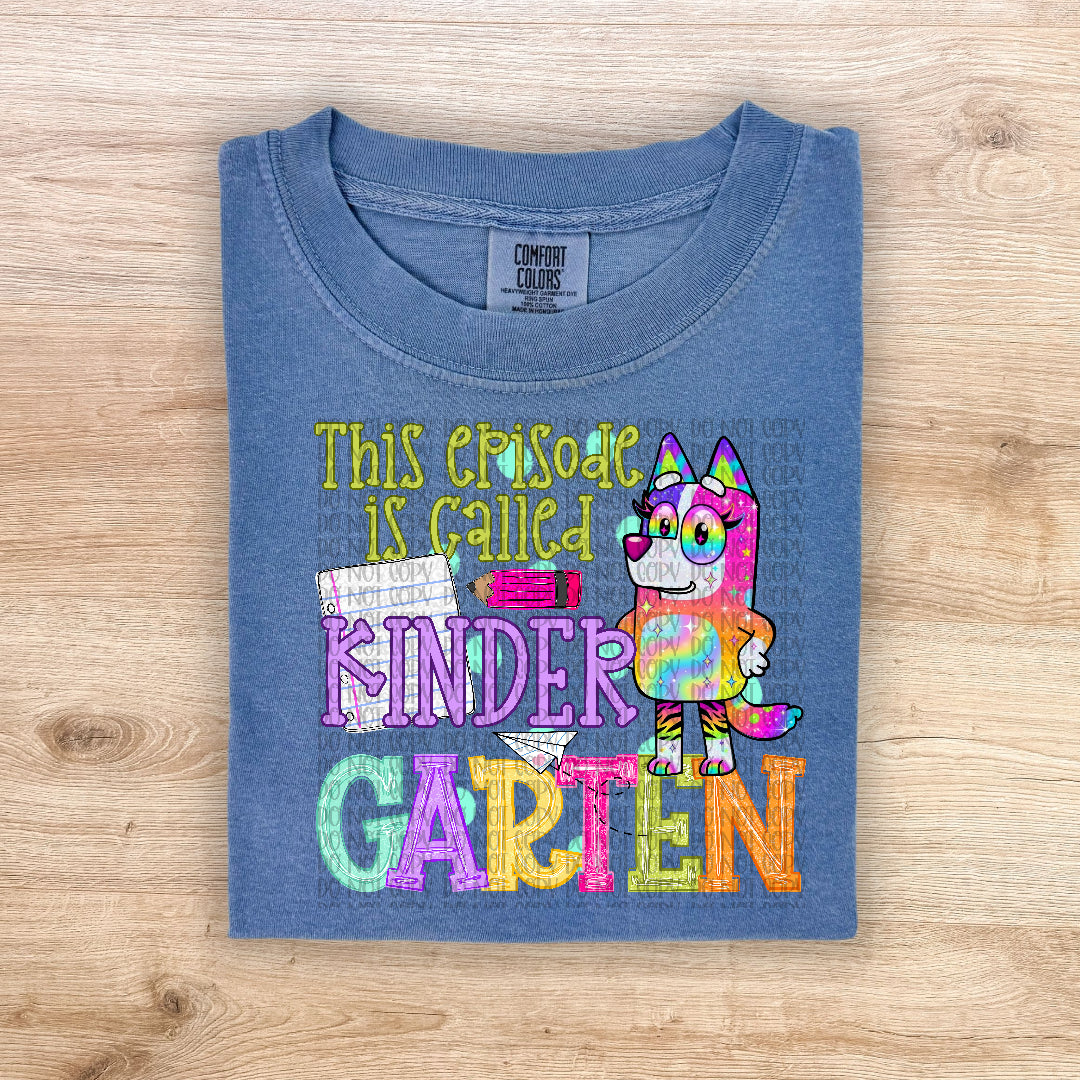 Kindergarten rainbow blue heeler (DKD) DTF Transfer