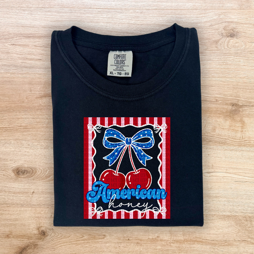 American honey cherry striped frame (Carter) DTF Transfer