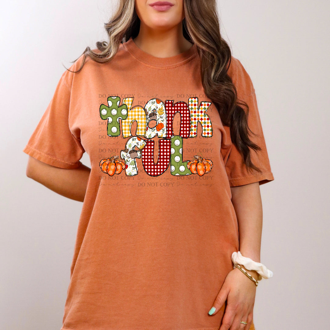 Thankful orange polkadot pumpkins (Texasgal) DTF Transfer