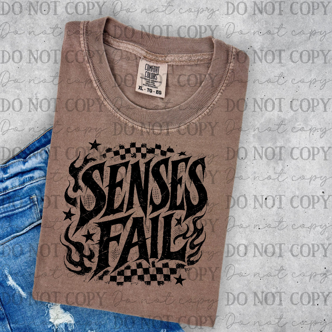 Senses fail - checkered back ground (Lyttle) DTF Transfer