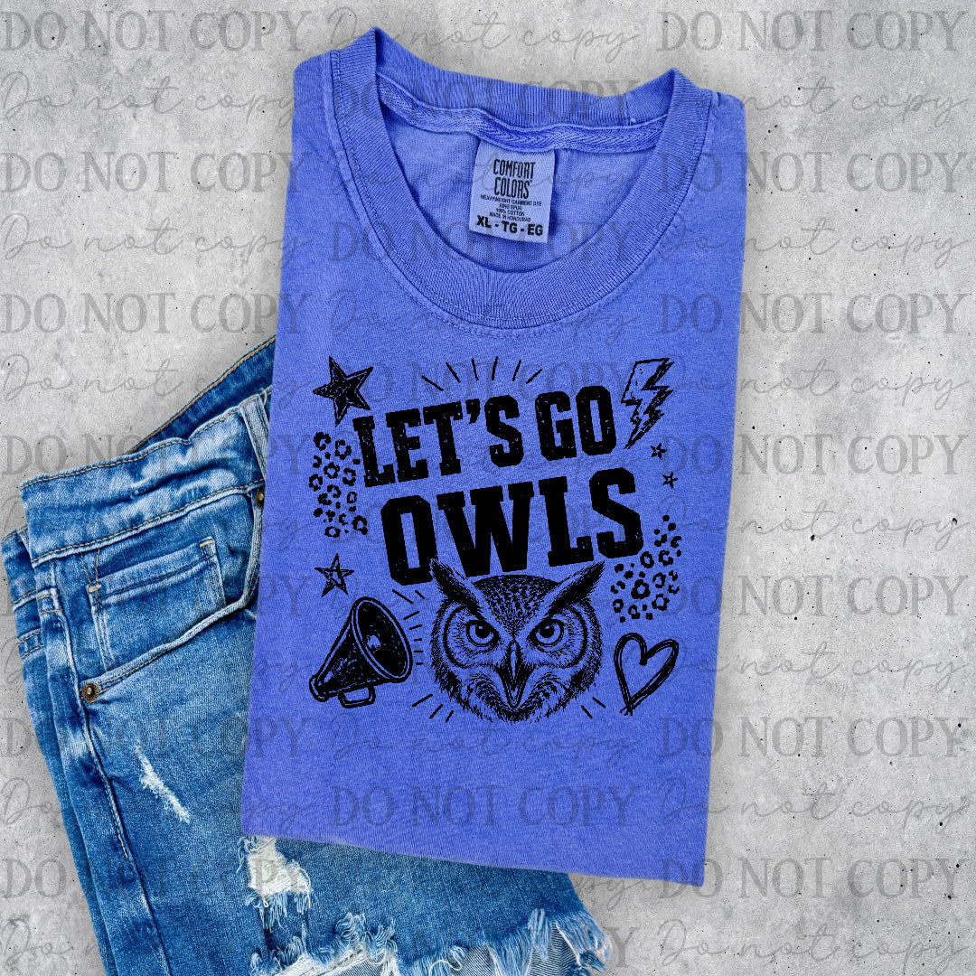 Owls Let's Go Black (PH) DTF Transfer