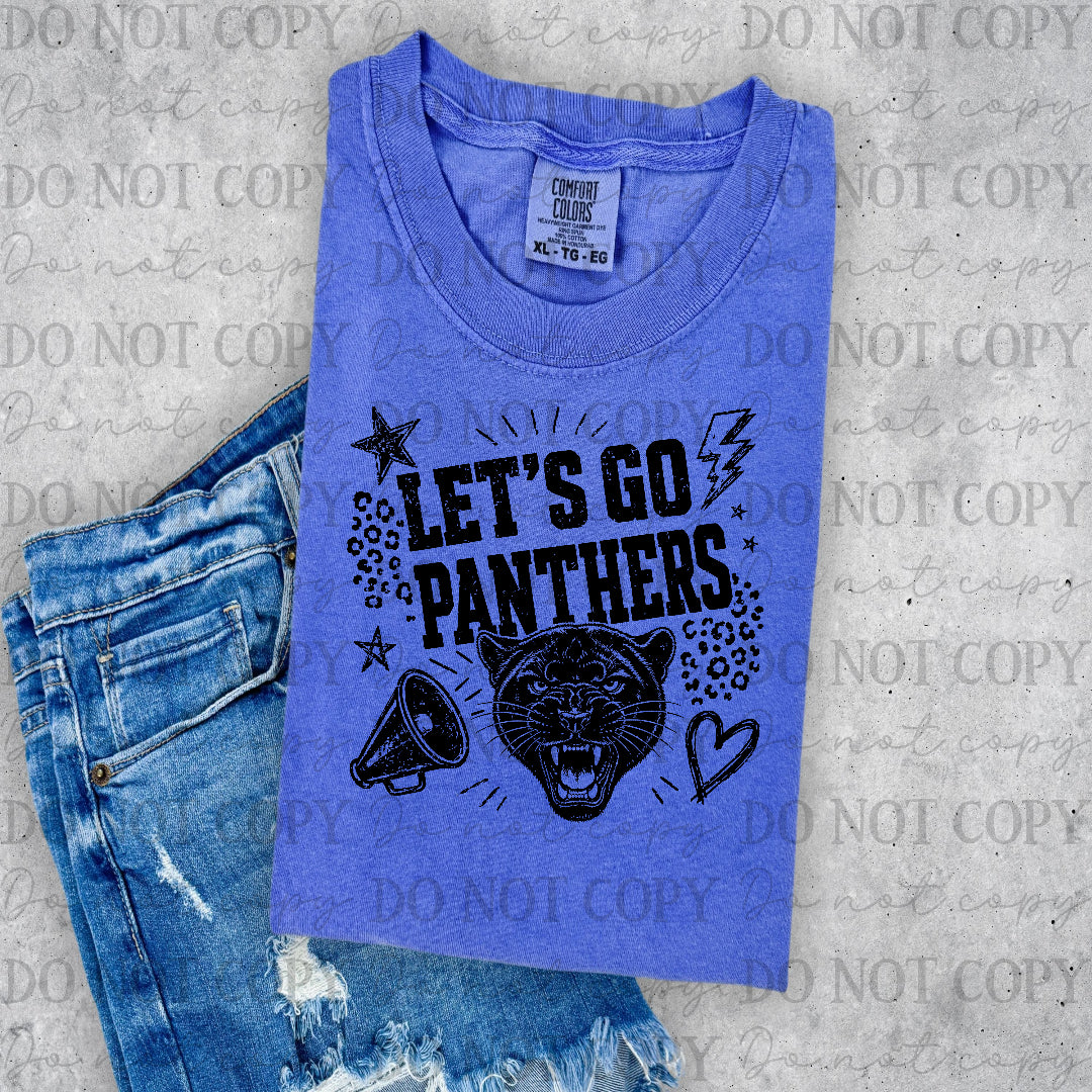 Panthers Let's Go Black (PH) DTF Transfer