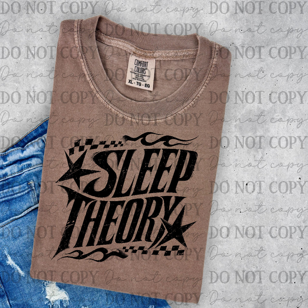 Sleep theory - checkered back ground (Lyttle) DTF Transfer