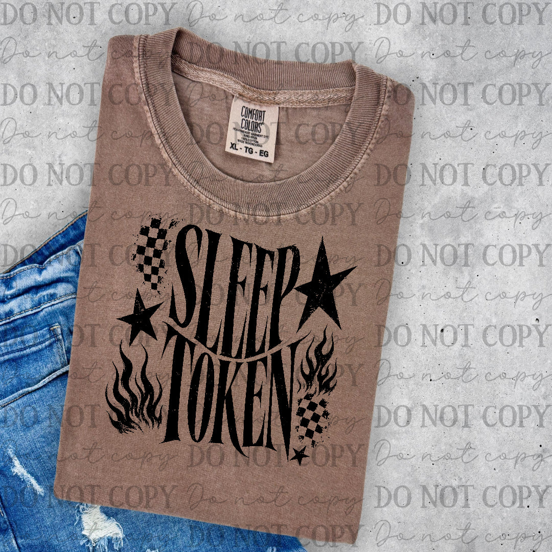 Sleep token - checkered back ground (Lyttle) DTF Transfer