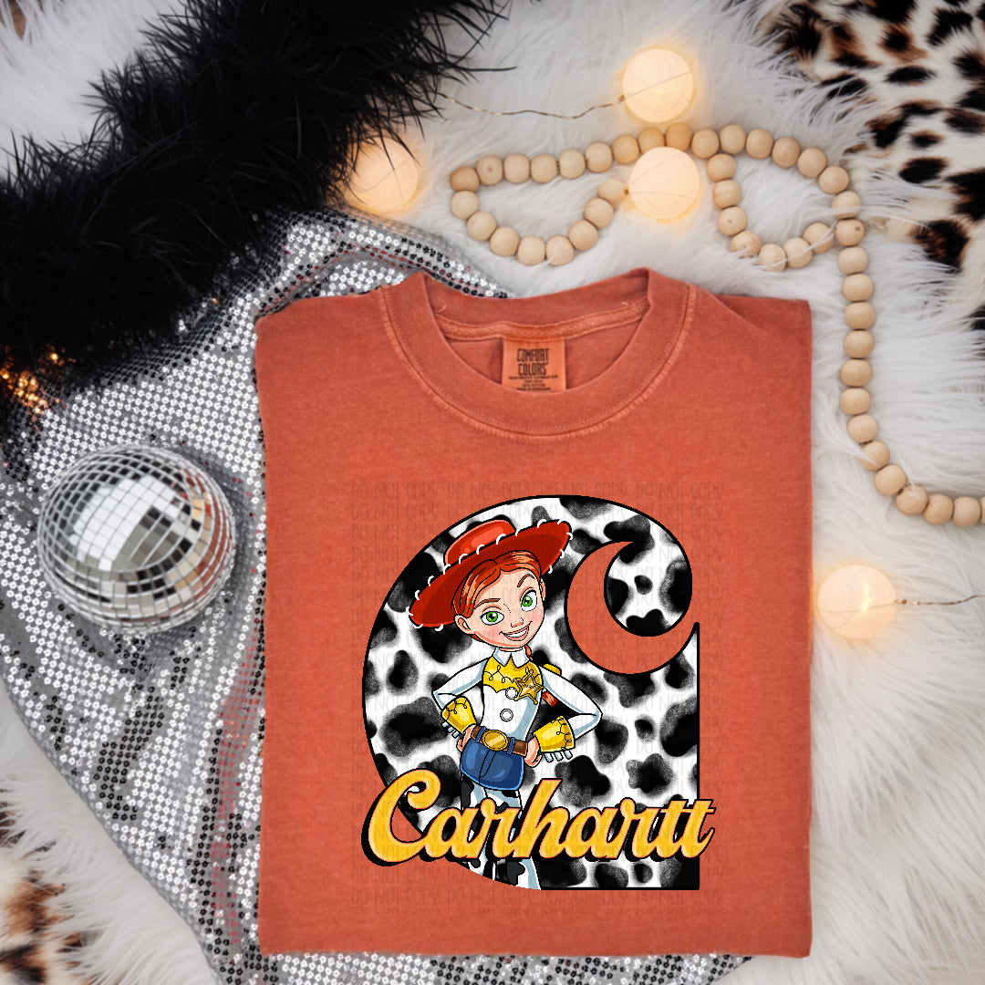 Cow print chartt cowgirl (Kai) DTF Transfer