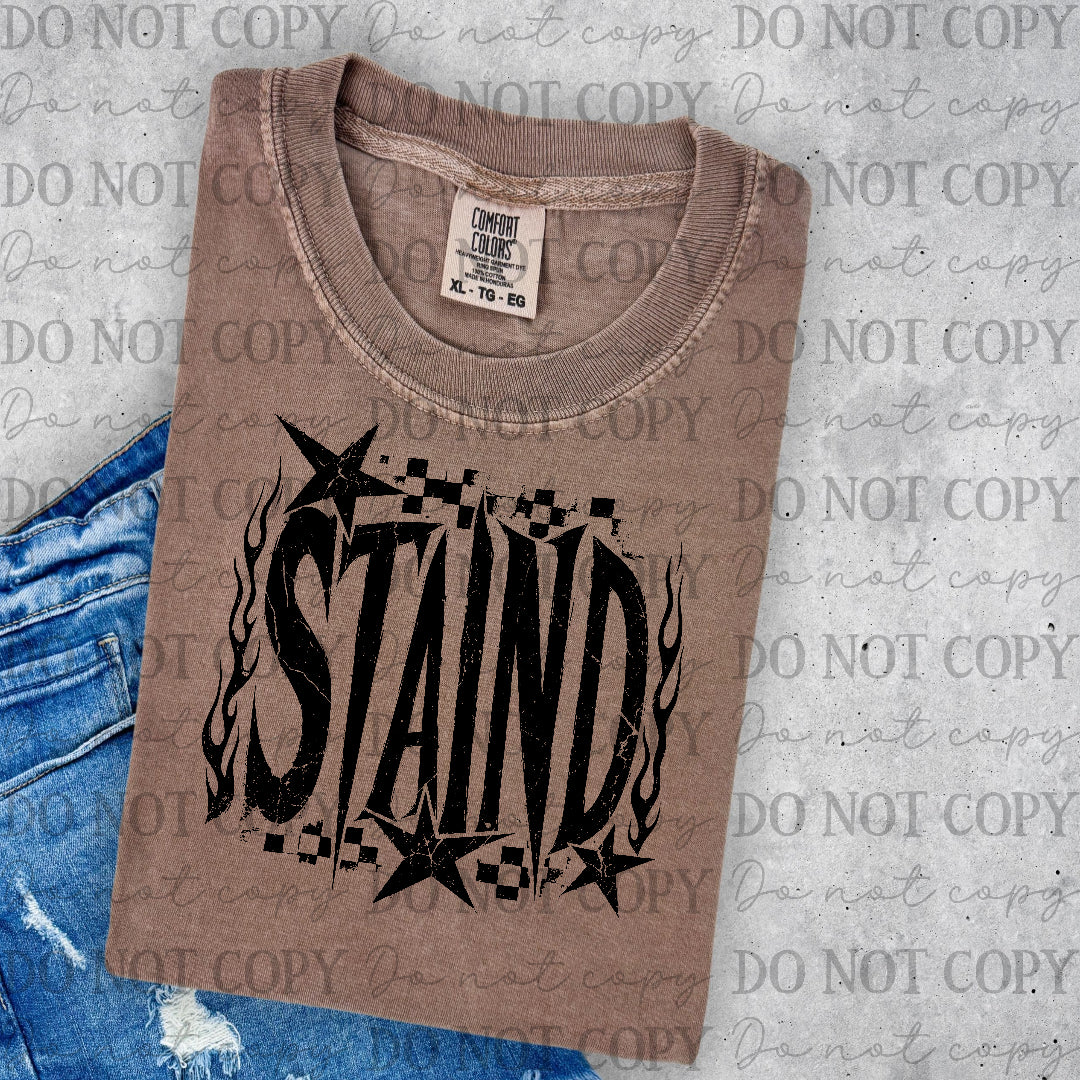 Stand - checkered back ground (Lyttle) DTF Transfer