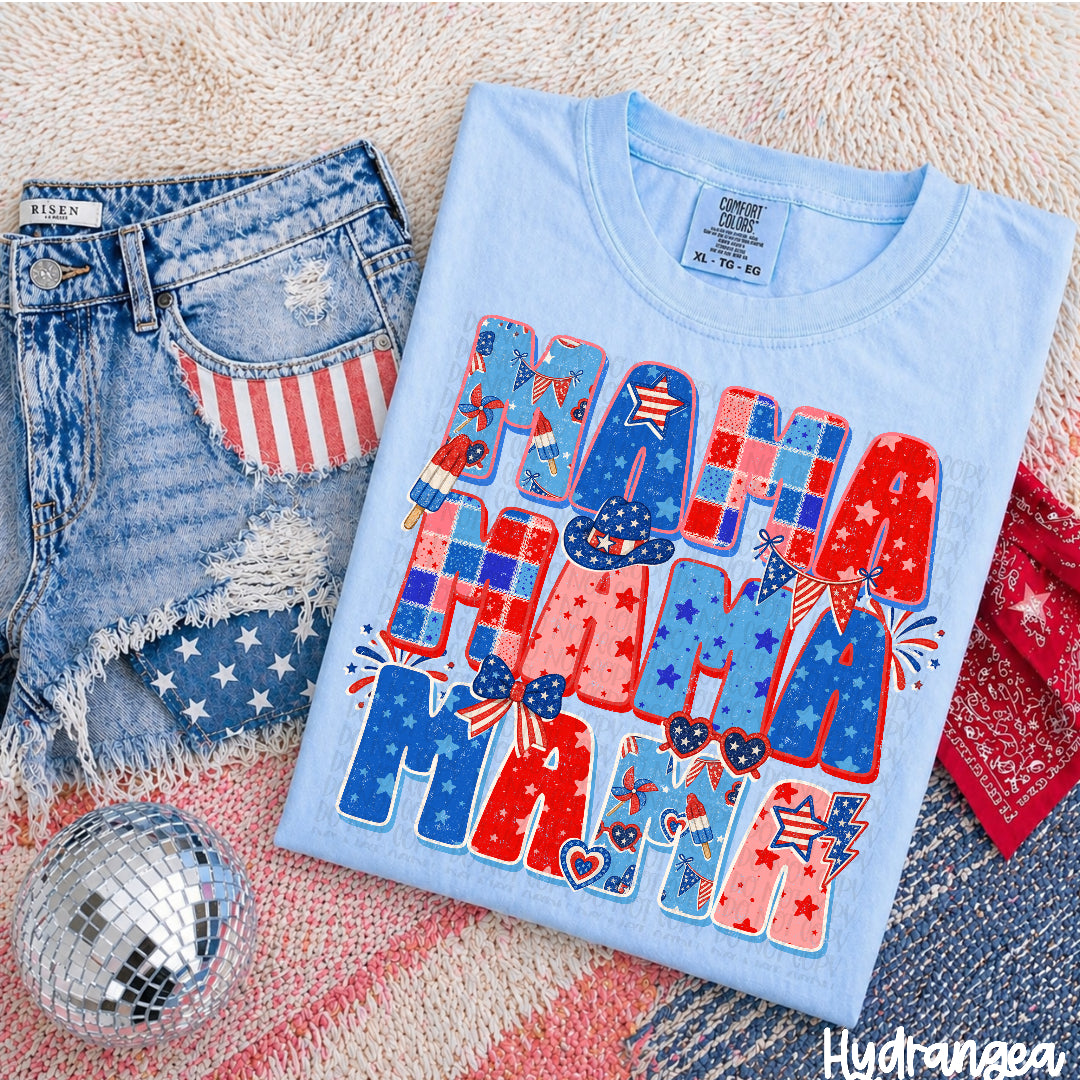 4th of July mama stacked (Scarlow) DTF Transfer