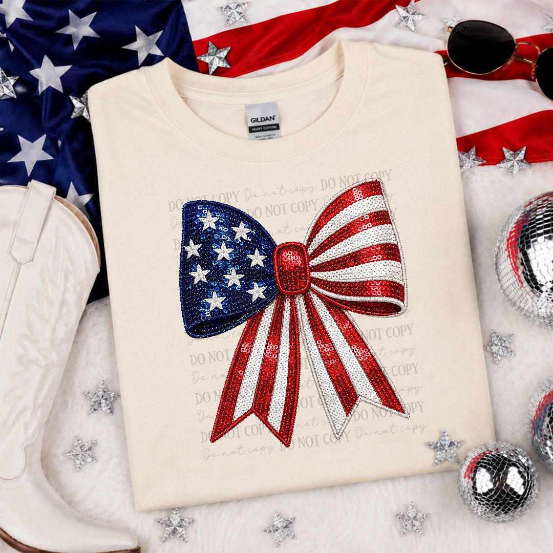 Faux sequins flag bow (Crafti) DTF Transfer