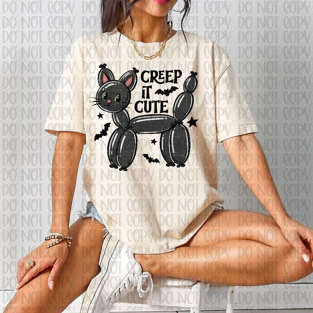 Balloon black cat - Creep it cool (Scarlow) DTF Transfer