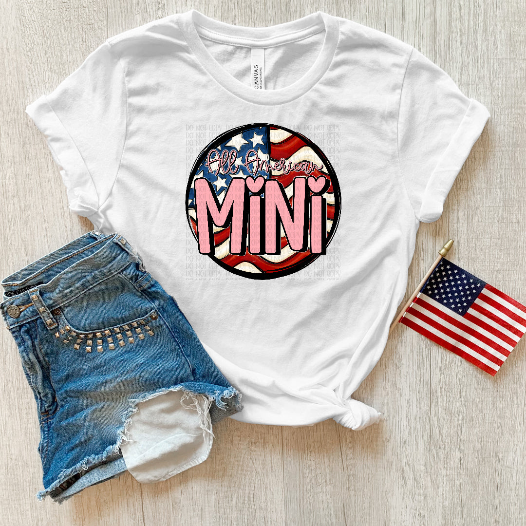 All American mini flag circle (OHDD) DTF Transfer