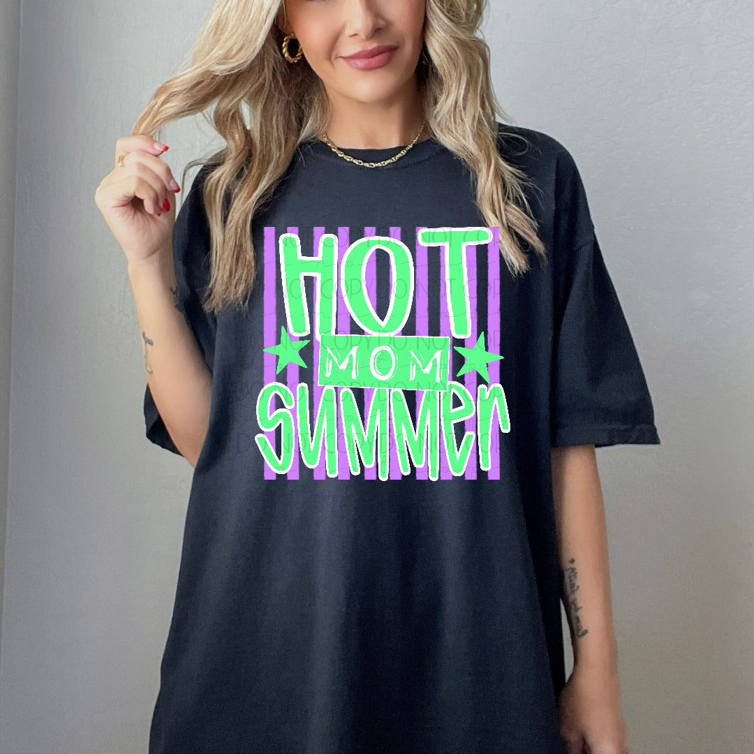 Hot mom summer green font (CMLD) DTF Transfer