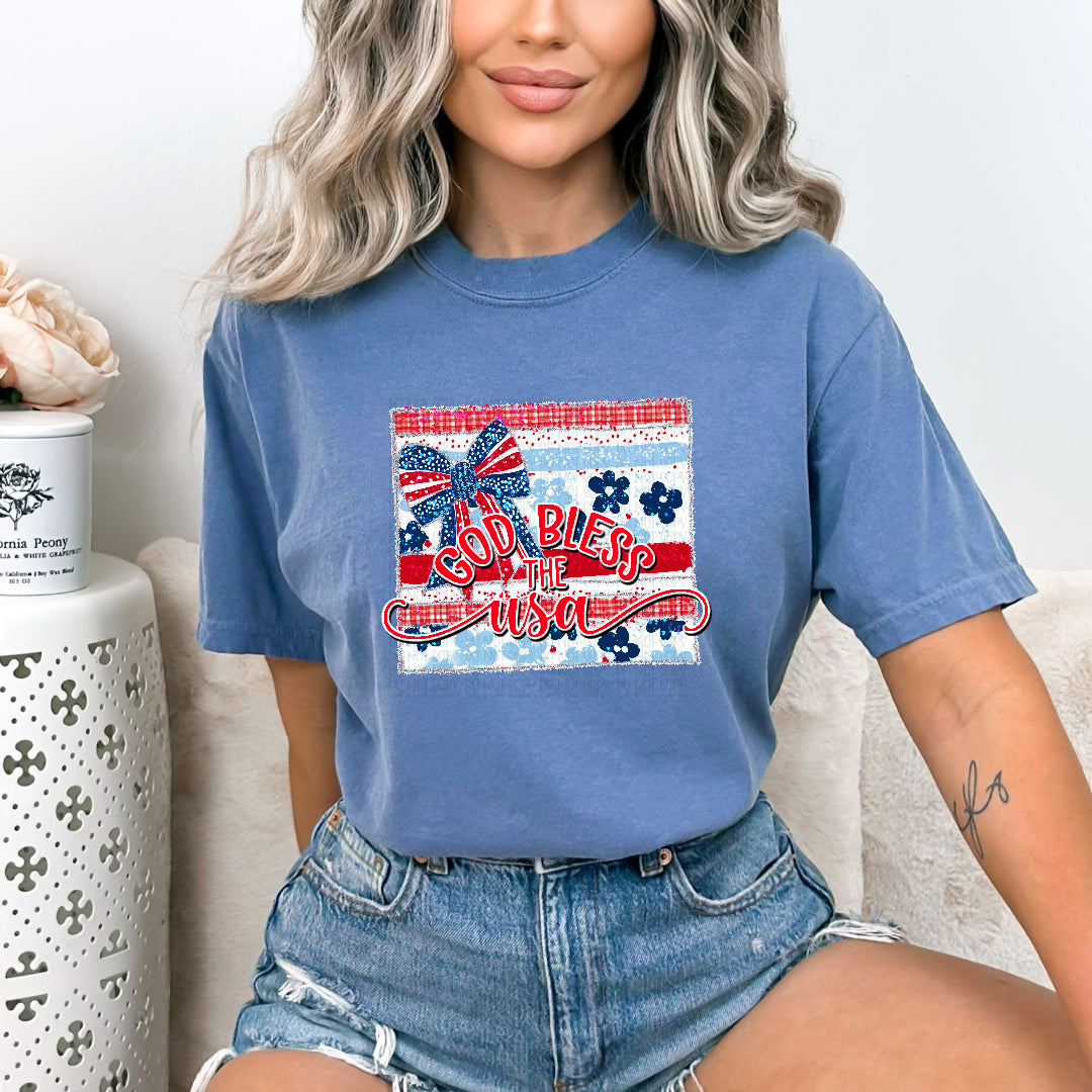 God bless the USA faux patchwork (SSD) DTF Transfer