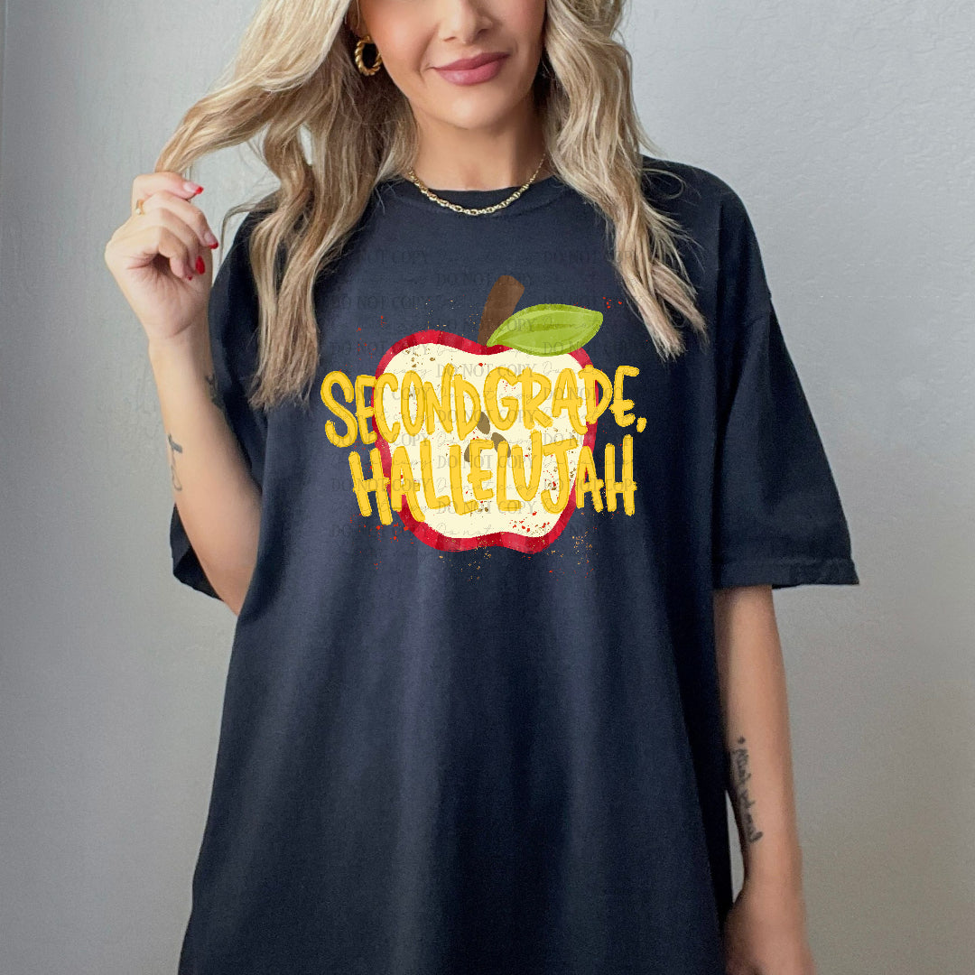 Second grade hallelujah apple splatter (Carter) DTF Transfer