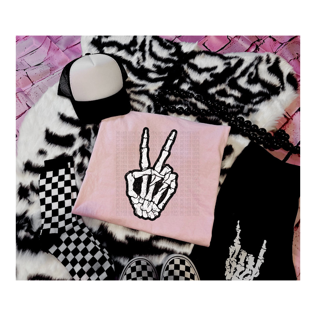 Skeleton peace sign (Scarlow) DTF Transfer