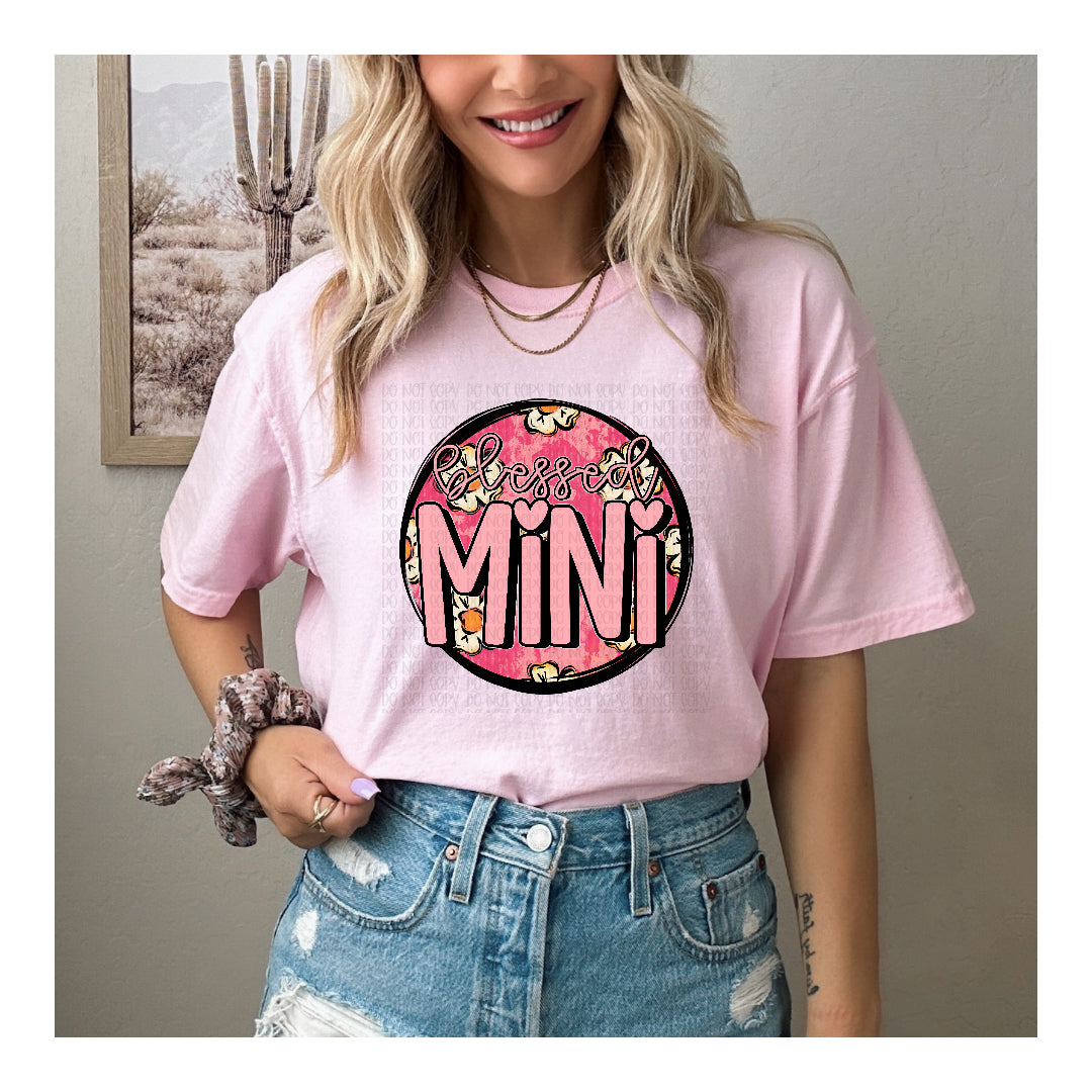 Blessed mini floral pink circle (OHDD) dtf transfer