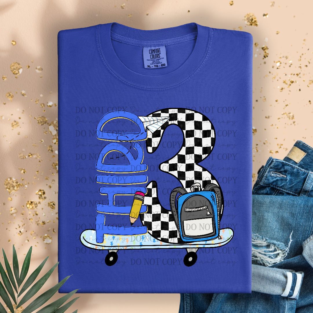 Third checker skateboard (DKD) DTF Transfer