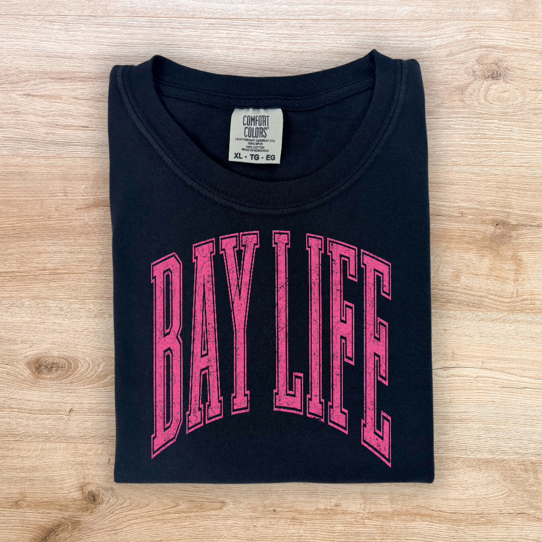 Bay life varsity arched PINK (Scarlow) DTF Transfer