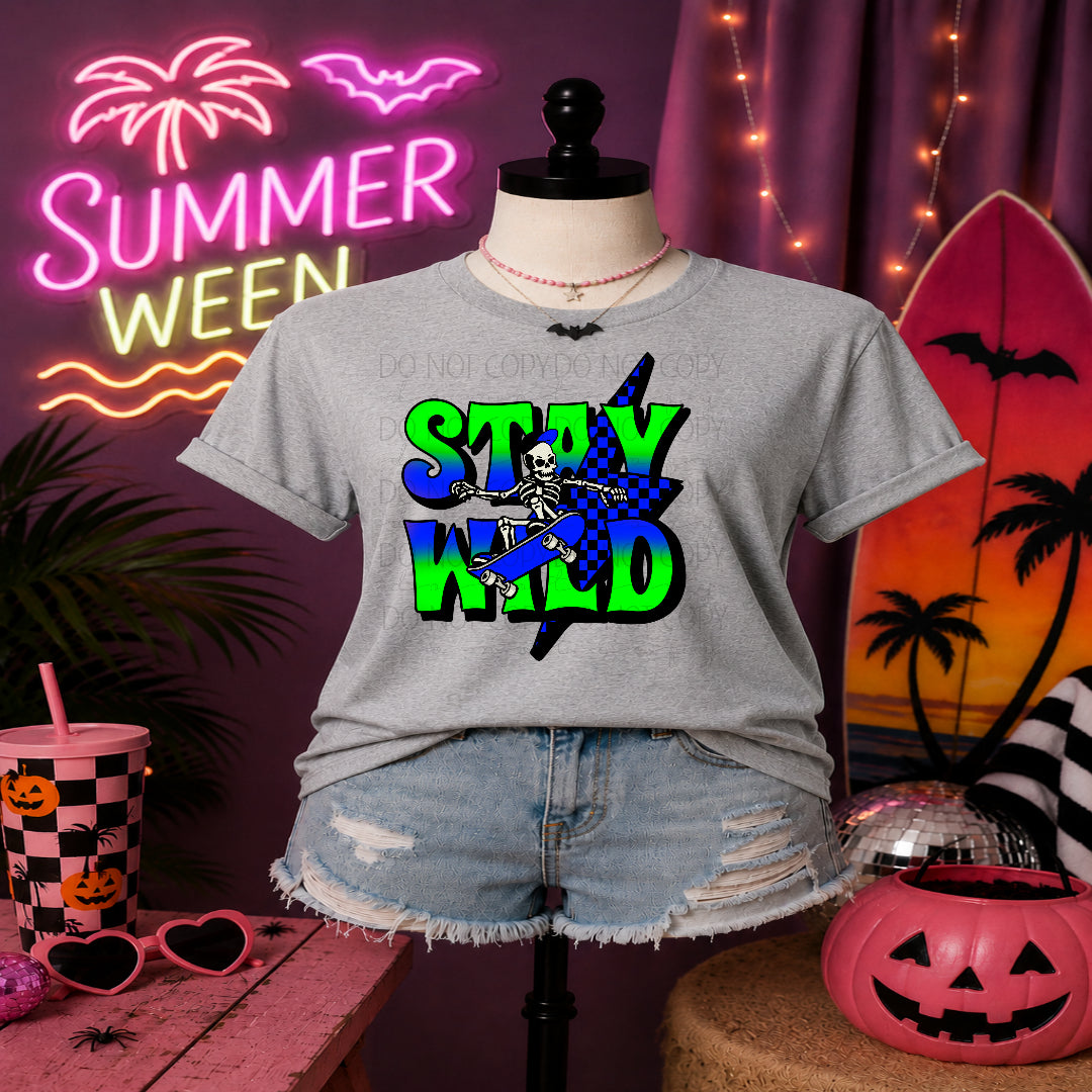 Salty vibes skellie hand blue and green (MC) DTF Transfer