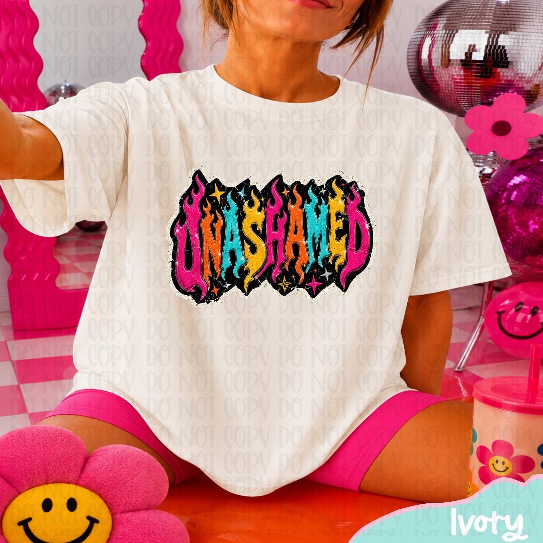 Unashamed colorful flames (Vehement) DTF Transfer