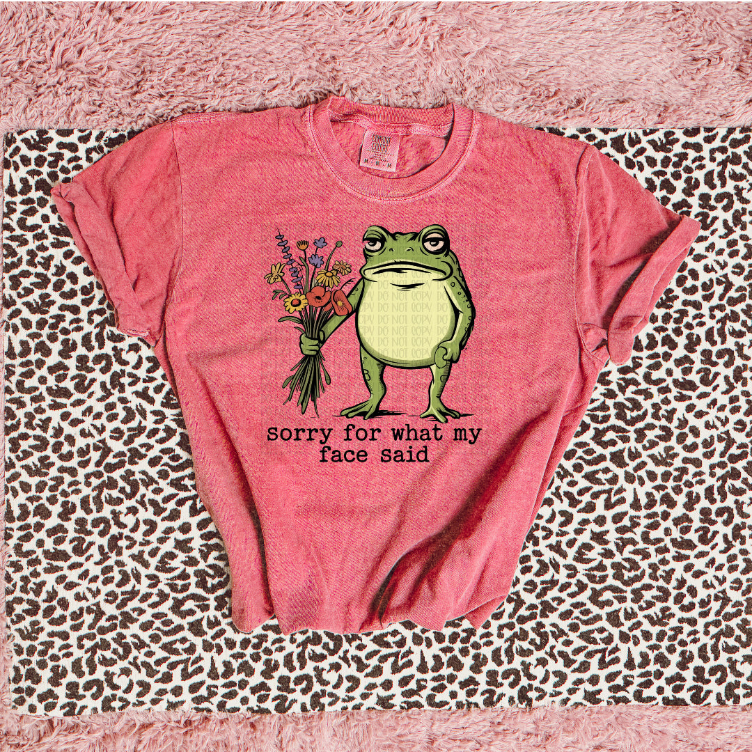 Sorry for what my face said frog (Wildflower Wrangler) DTF Transfer