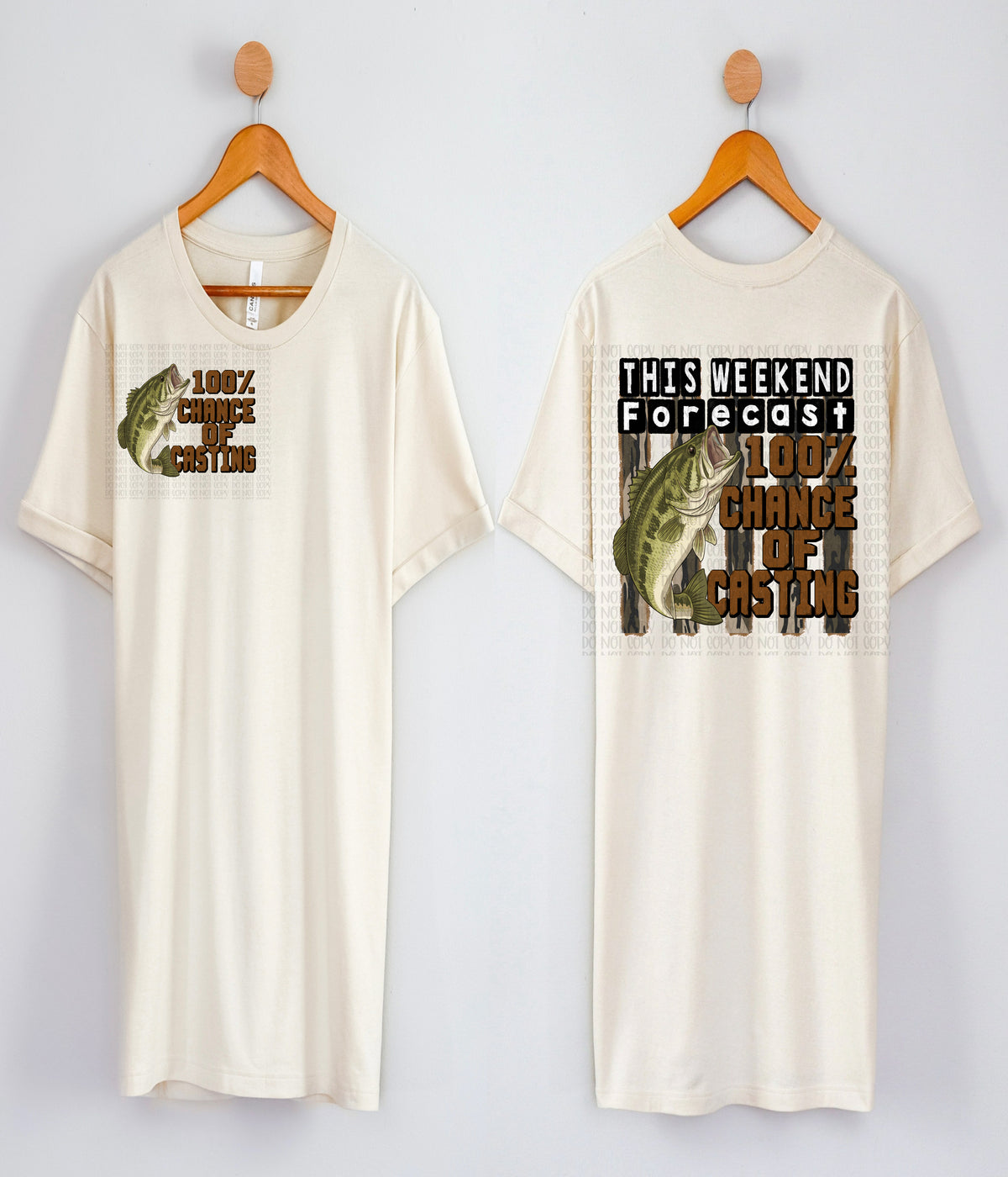 This weekend forecast 100% chance of casting green fish BACK ONLY (JBD) DTF Transfer
