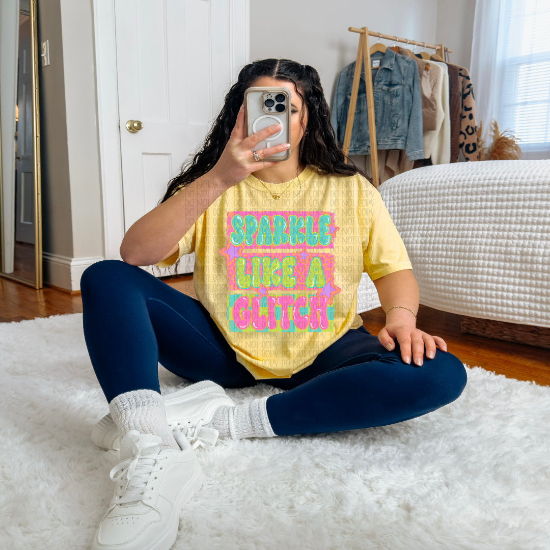 Sparkle like a glitch (C's) Sunday Special DTF transfer