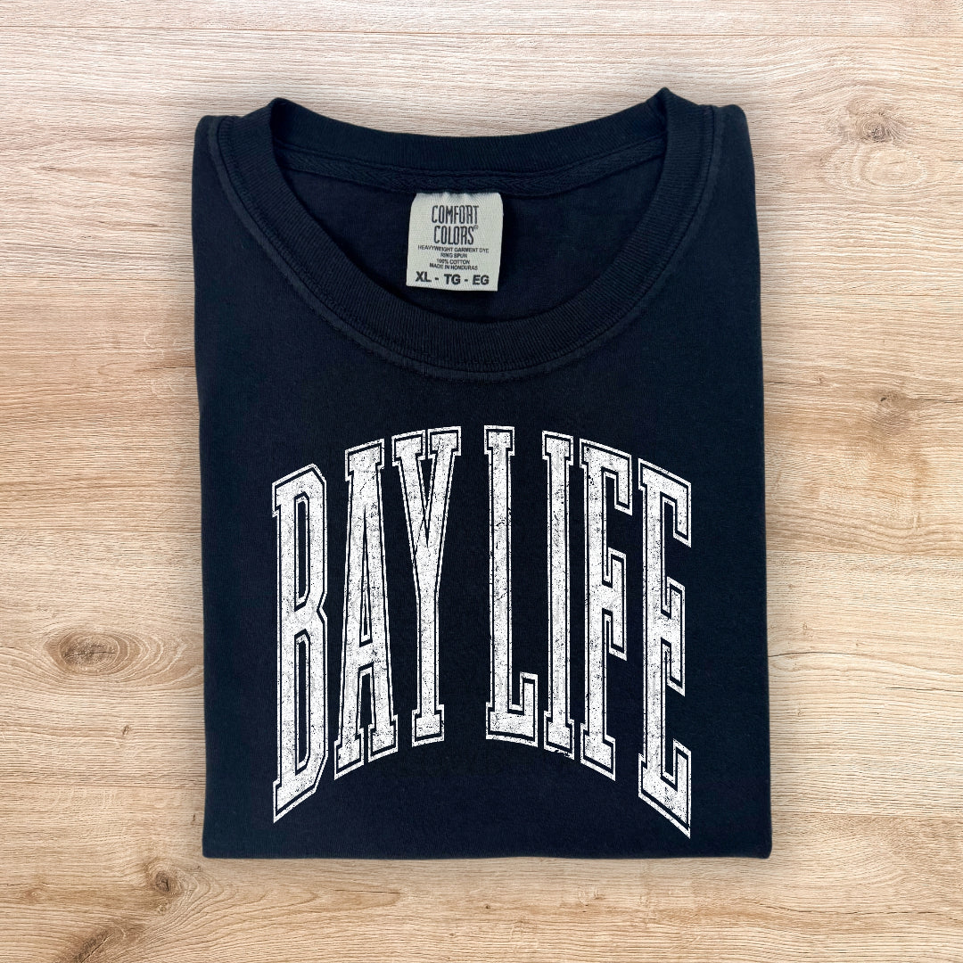 Bay life varsity arched WHITE (Scarlow) DTF Transfer