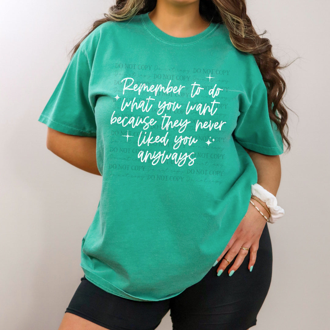 They never liked you anyways white cursive (Scarlow) DTF Transfer