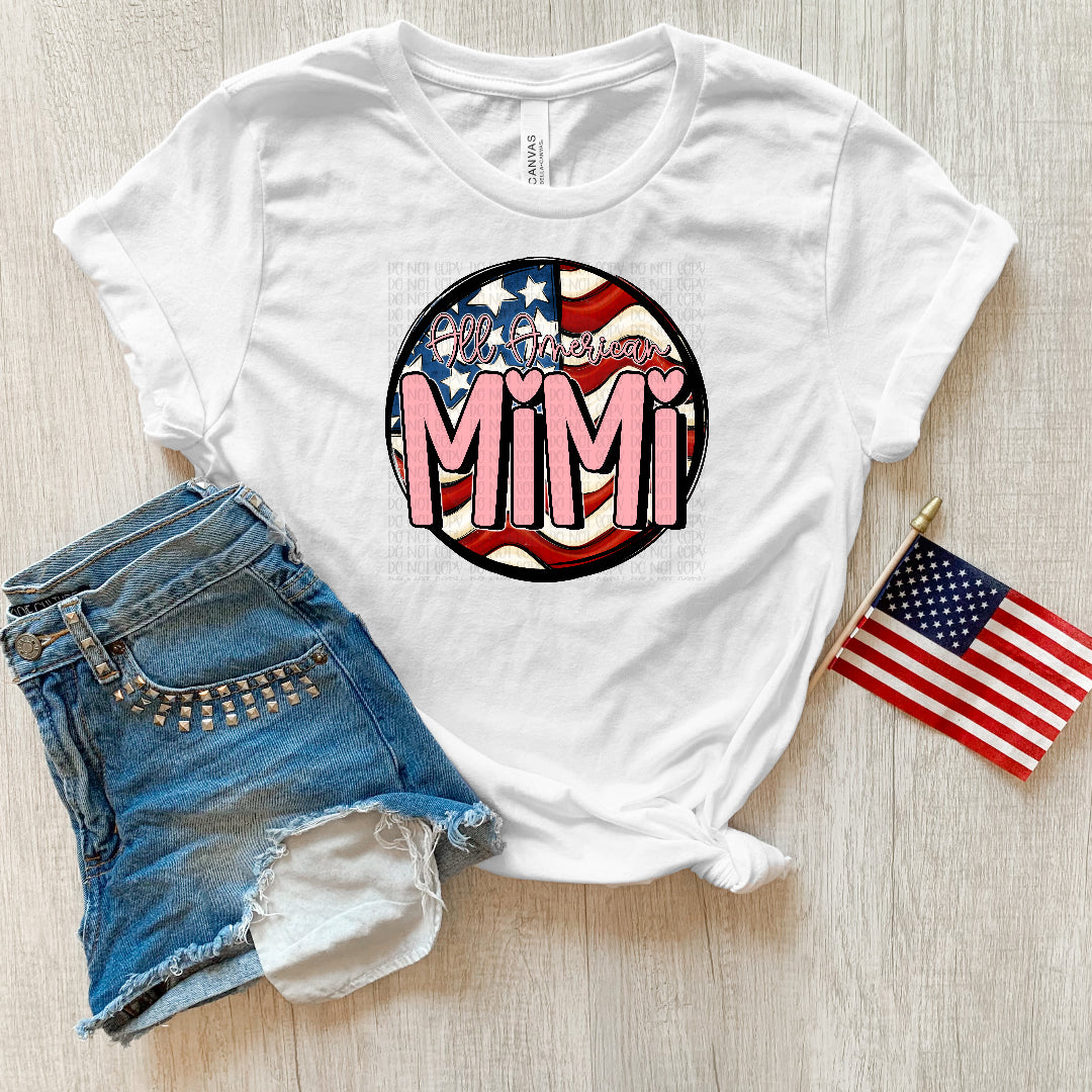 All American mimi flag circle (OHDD) DTF Transfer