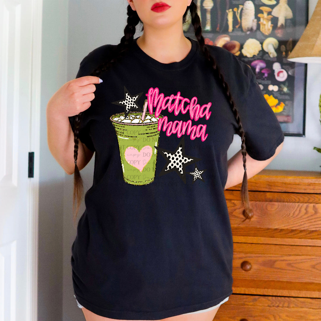 Matcha mama pink outline (JBD) DTF Transfer