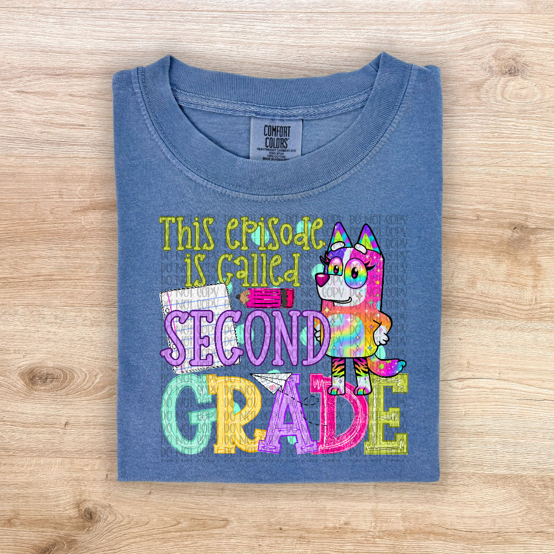 Second grade rainbow blue heeler (DKD) DTF Transfer