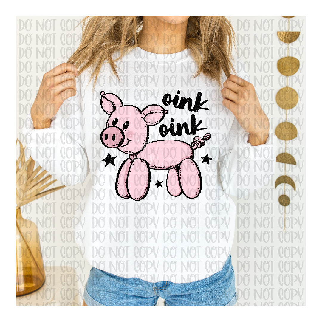 Ballon pig- oink oink (Scarlow) DTF Transfer