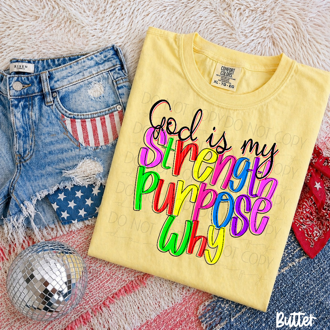 God is my strength, purpose, why (Texasgal) DTF Transfer