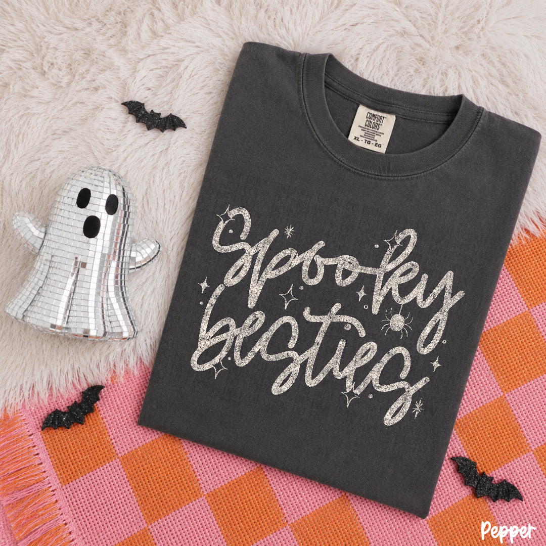 Spooky besties WHITE cursive (Scarlow) DTF Transfer