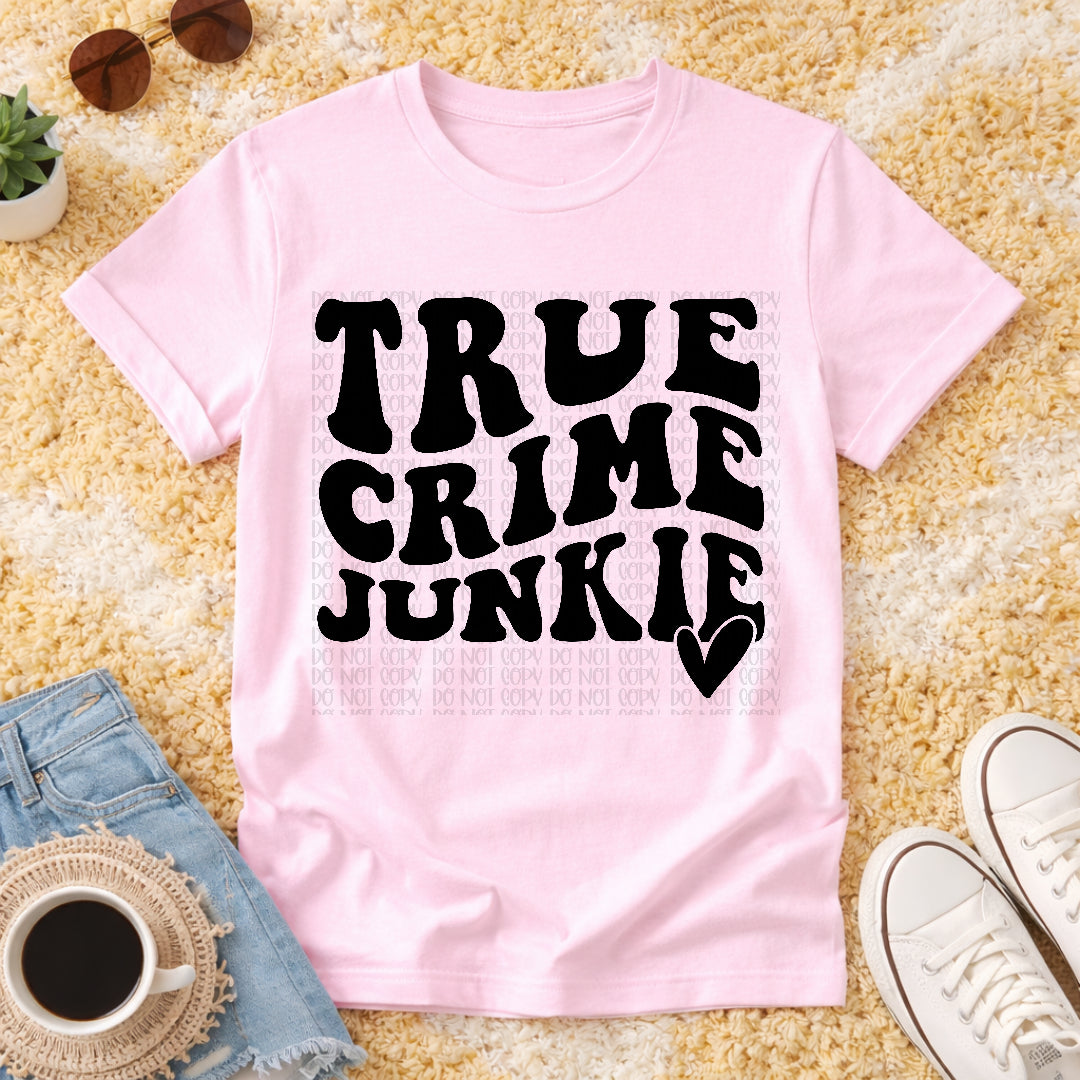 True crime junkie with heart SCREEN PRINT TRANSFER