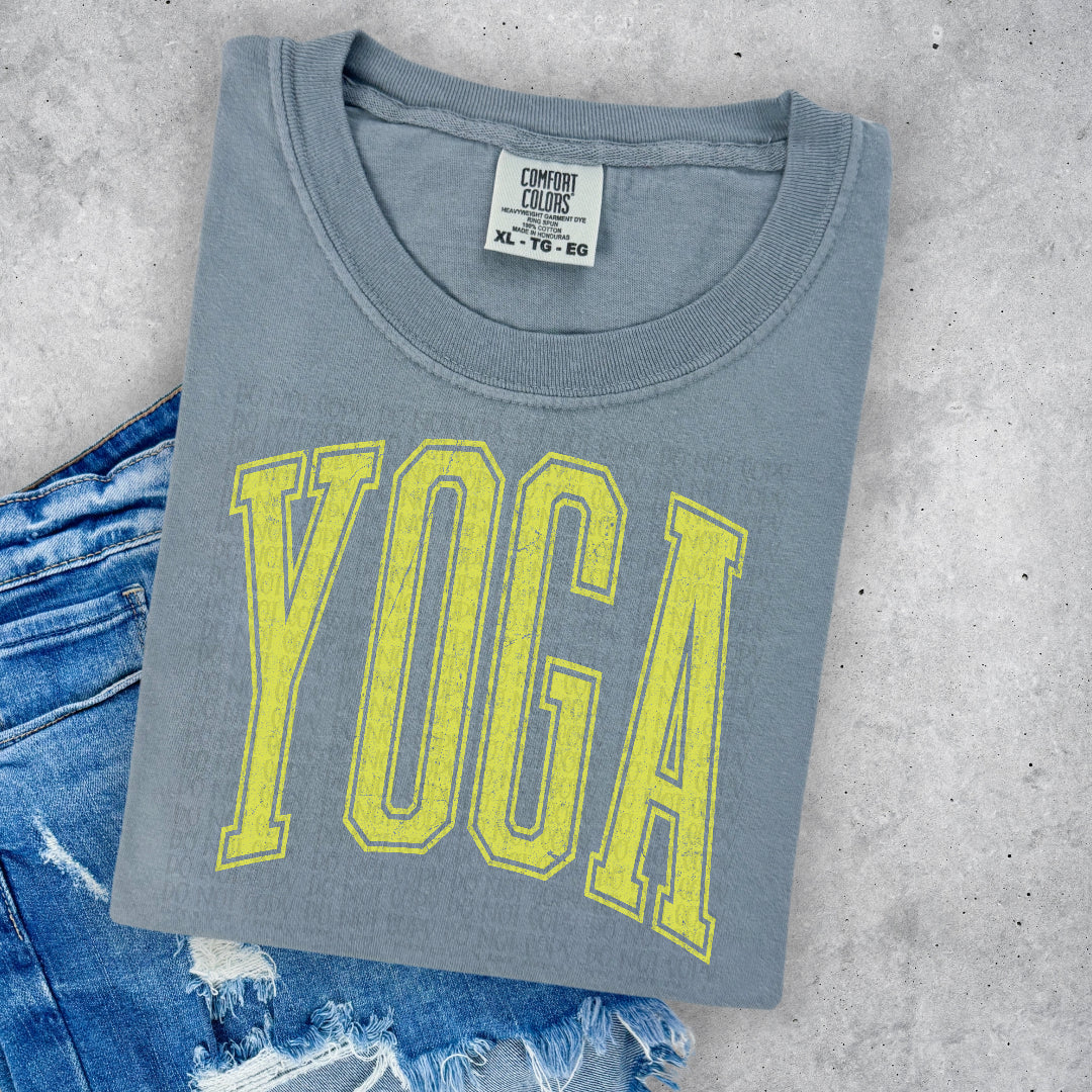 Yoga varsity arched YELLOW (Scarlow) DTF Transfer