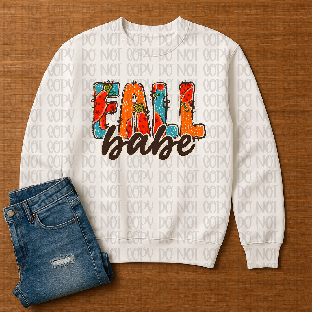 Fall babe with checkers and stars (CST) DTF Transfer