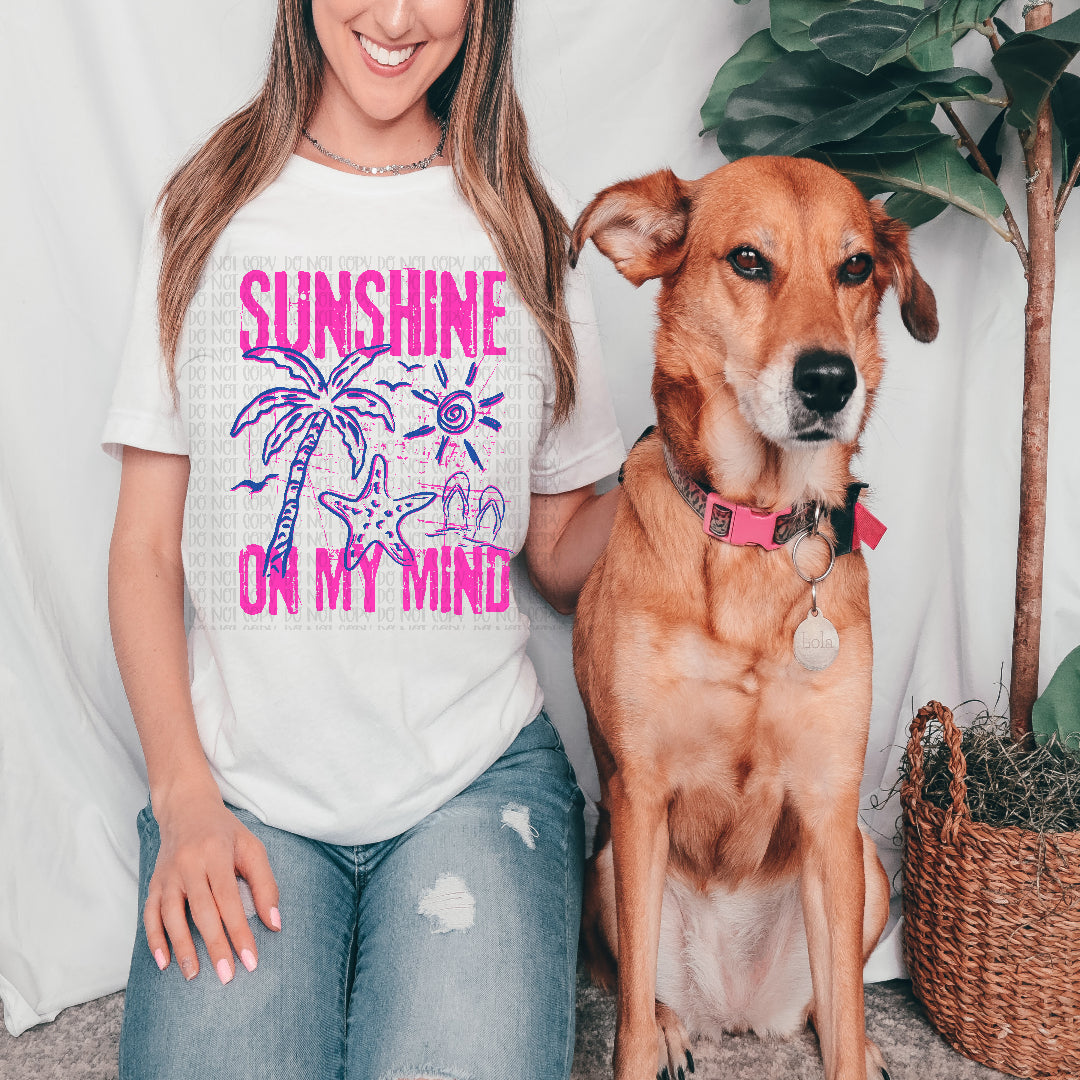Sunshine on my mind pink DTF transfer