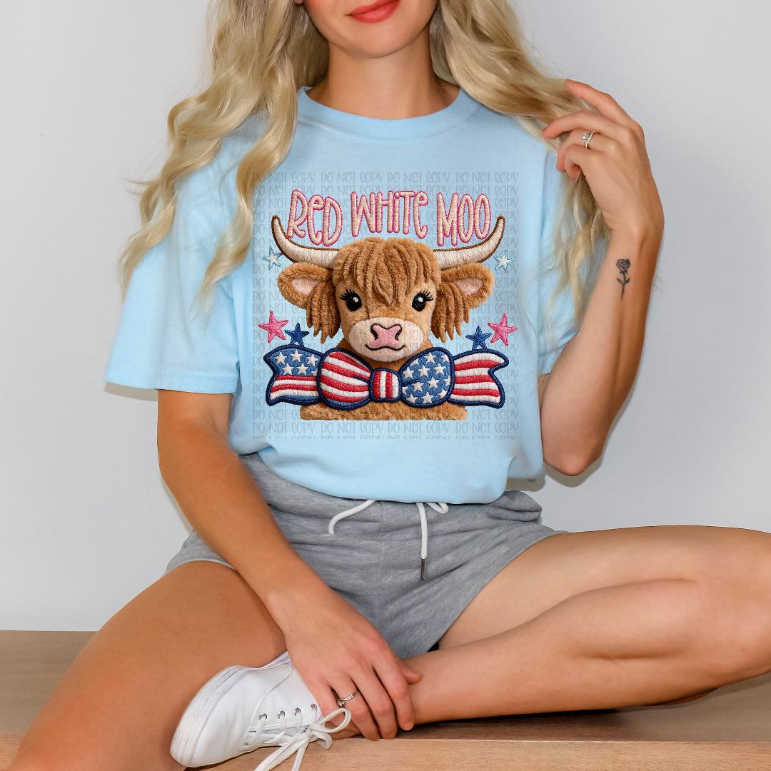 Red white moo RED (SSD) DTF Transfer