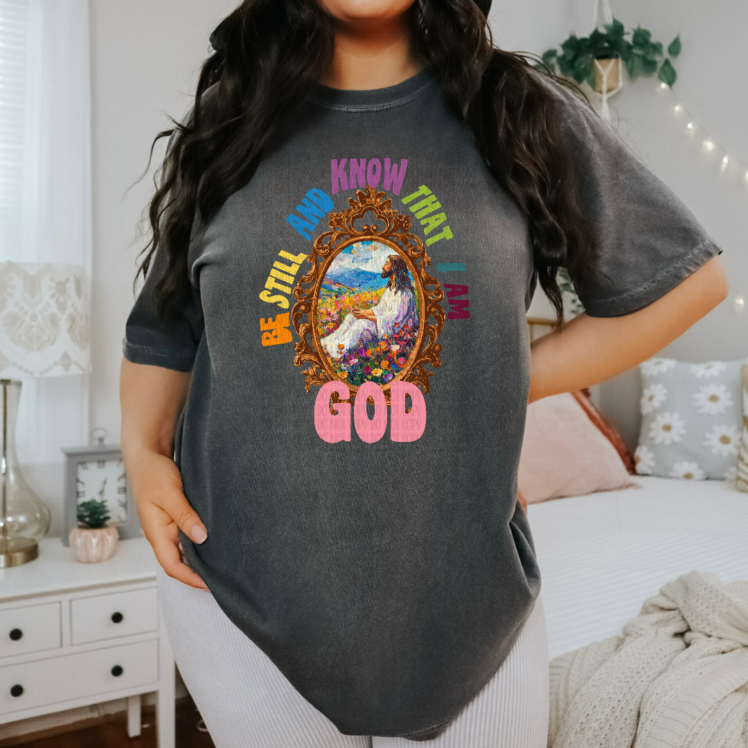 Be still and know that I am God oval frame DTF Transfer