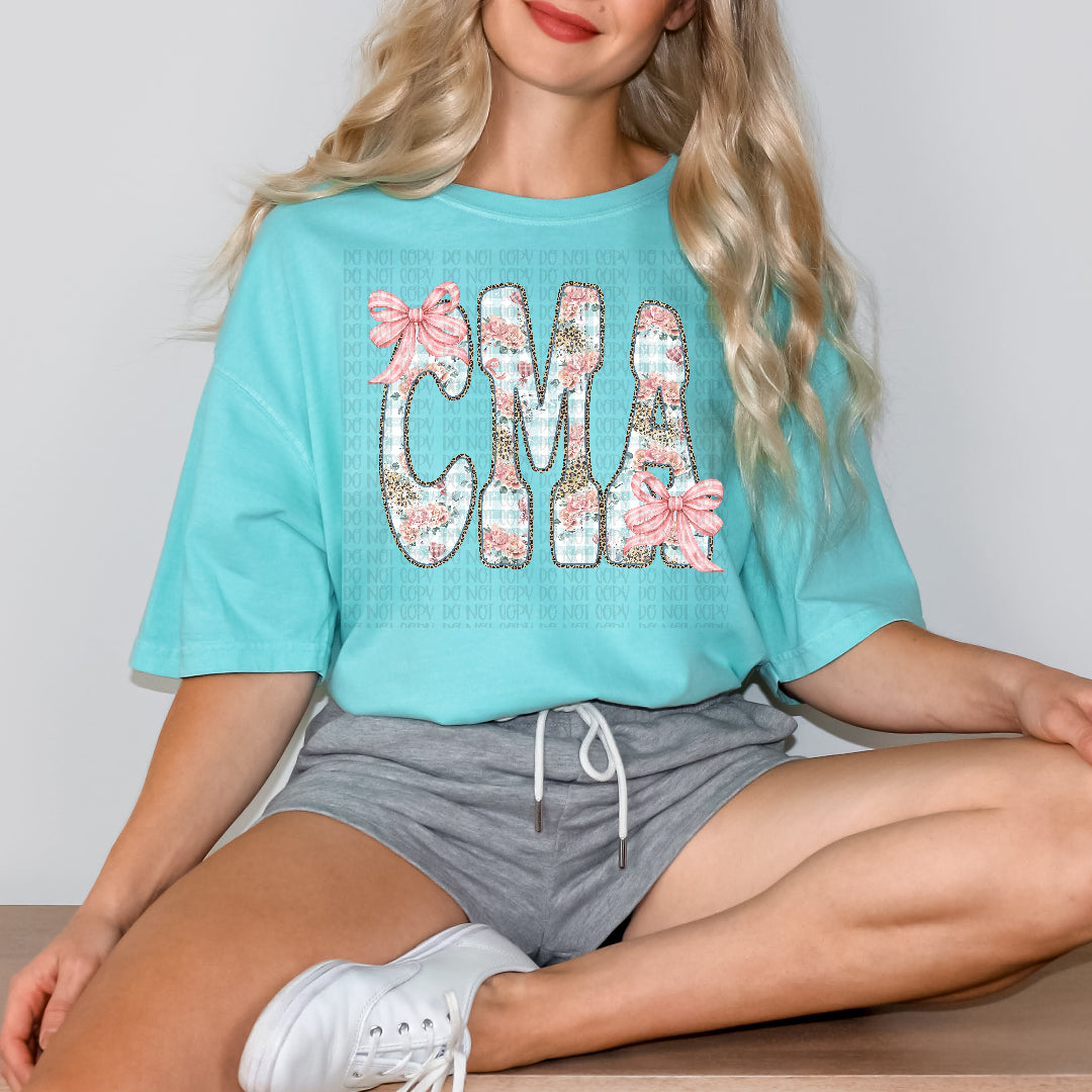CMA floral with bows Sunday Special DTF transfer