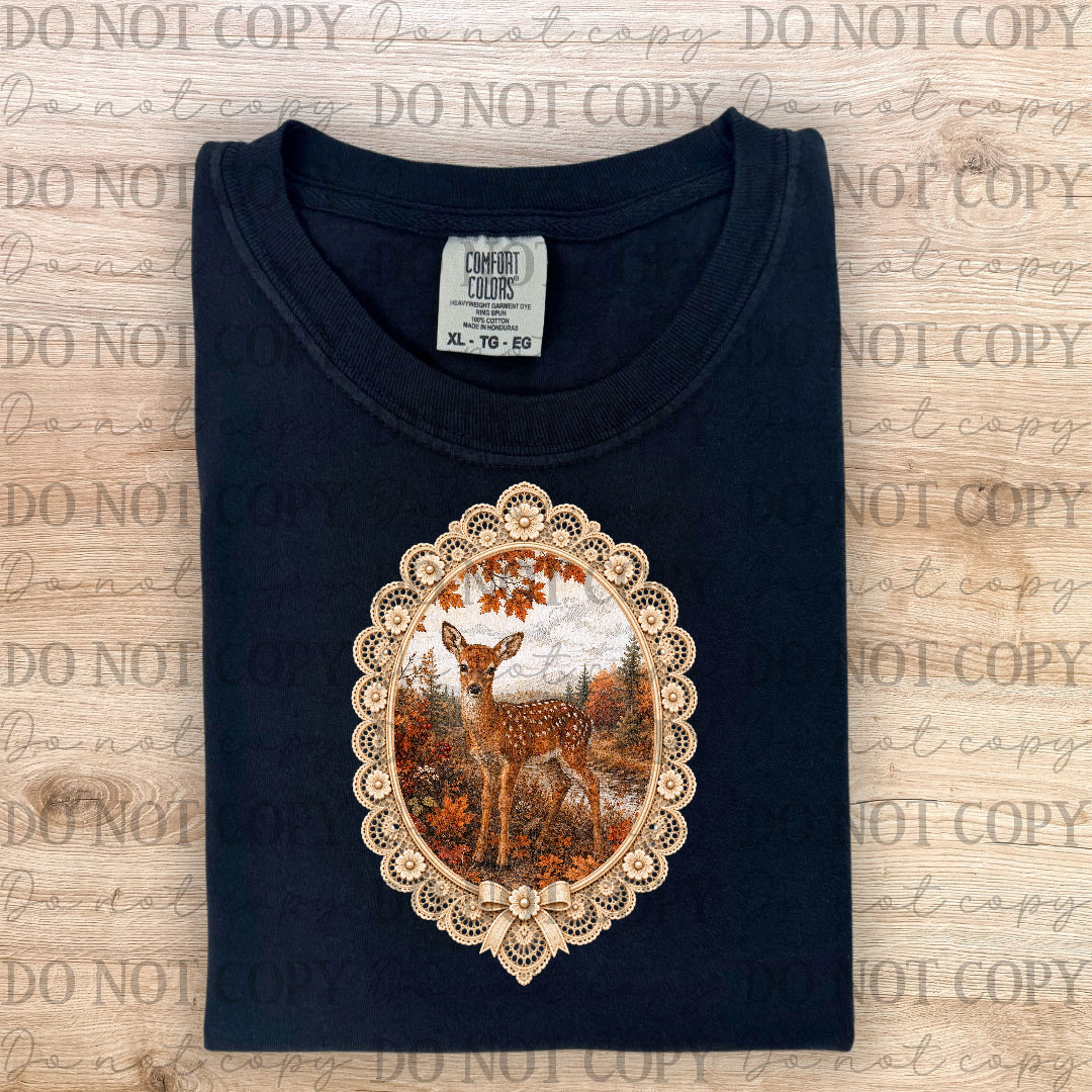 Fall deer in picture frame (ABD) DTF Transfer