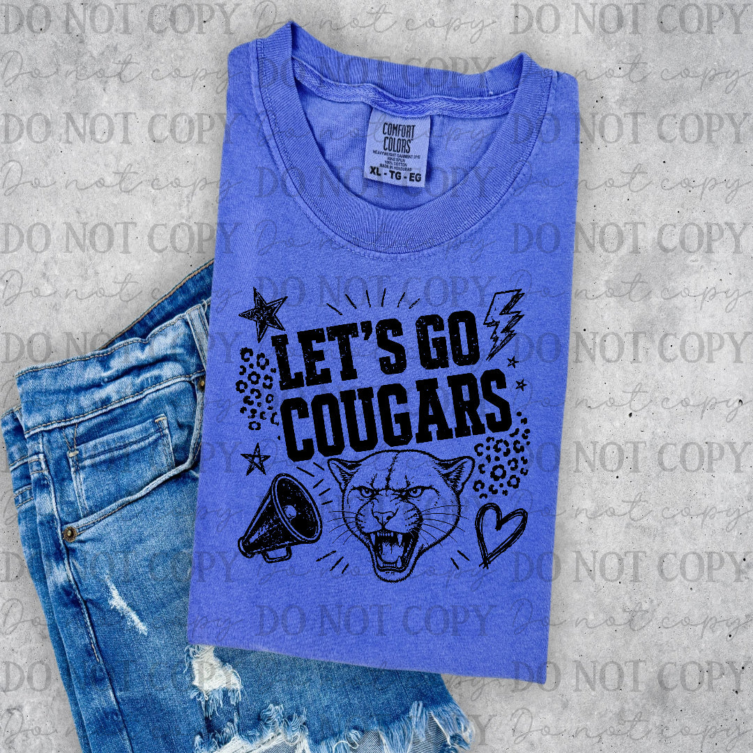 Cougars Let's Go Black (PH) DTF Transfer