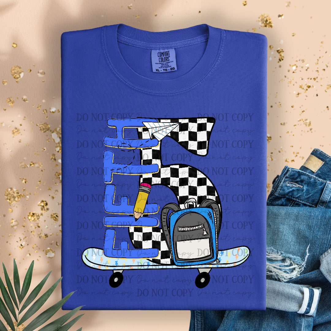 Fifth checker skateboard (DKD) DTF Transfer