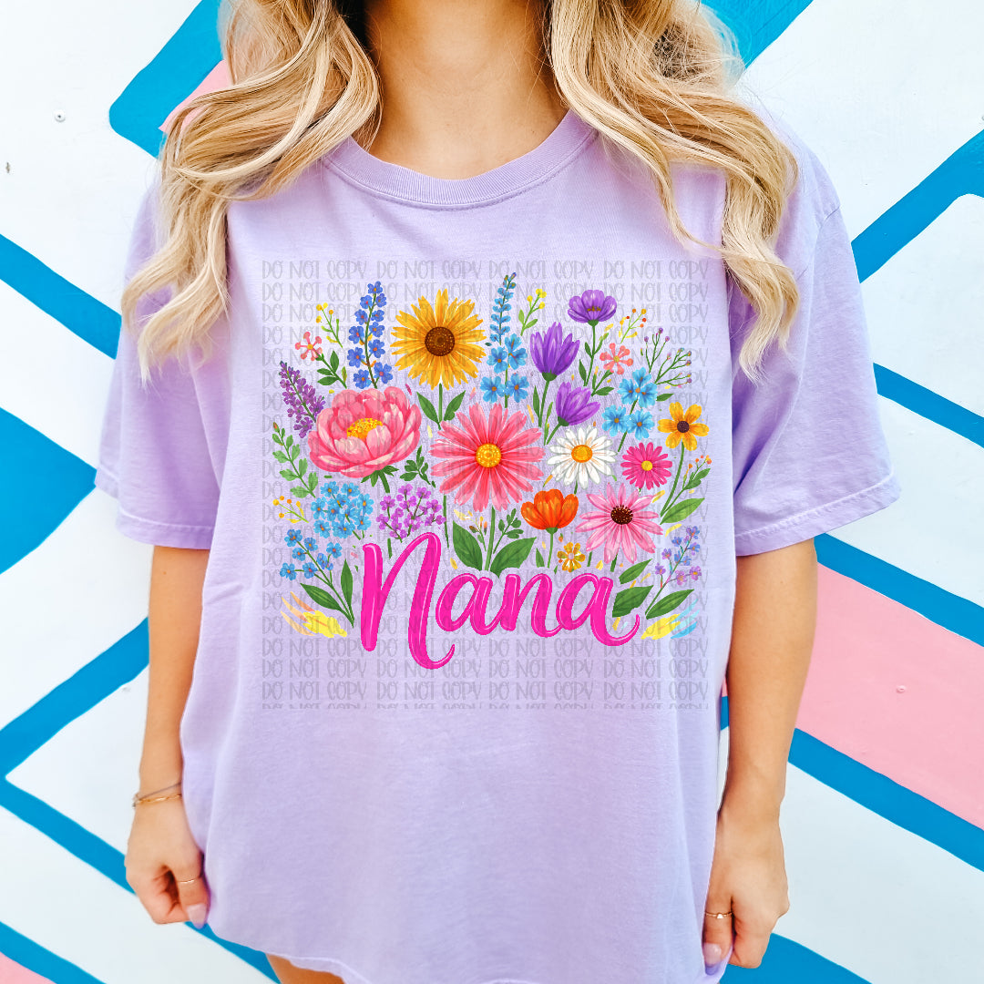 Nana wildflowers DTF transfer