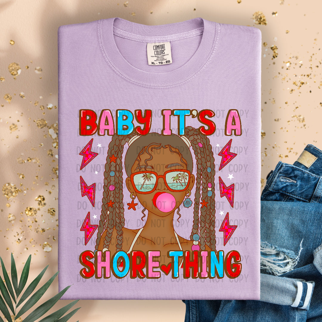 Baby it's a shore thing dark skin tone (JBD) DTF Transfer