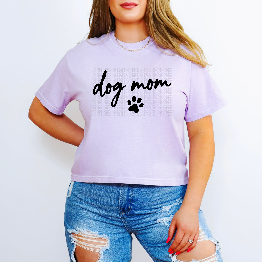 Dog mom BLACK pawprint (Wildflower) DTF Transfer